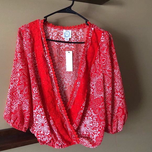 Blue Rain Coral Paisley Top - Picture 4 of 8